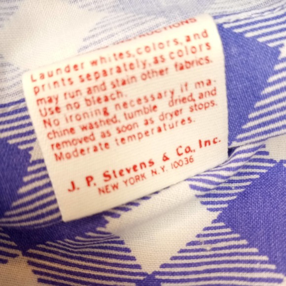 VTG Tastemakers Flat Periwinkle Gingham Twin - Picture 3 of 8